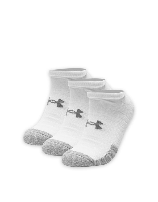 UNDER ARMOUR 3-Packs Heatgear No Show Socks White