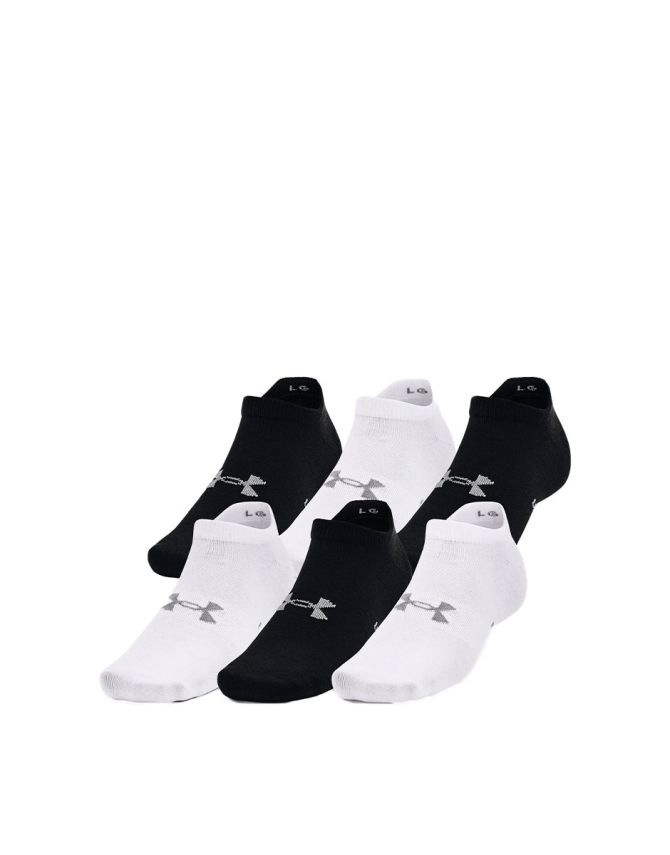 UNDER ARMOUR 6-Packs Essential No Show Socks Black/White