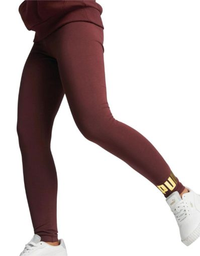 PUMA Essentials+ Metallic Leggings Aubergine