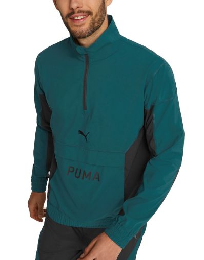 PUMA Fit Woven Half-Zip Training Jacket Green