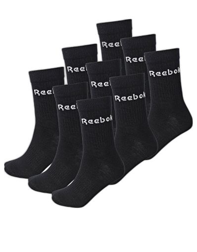 REEBOK 9-Packs Active Core Mid Crew Socks Black