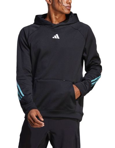 ADIDAS Train Icons 3-Stripes Fleece Hoodie Black