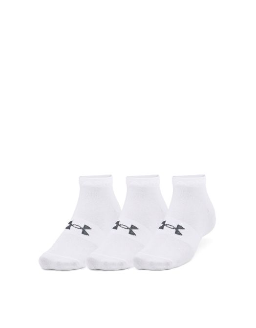 UNDER ARMOUR 3-Packs Essential Low Cut Socks White