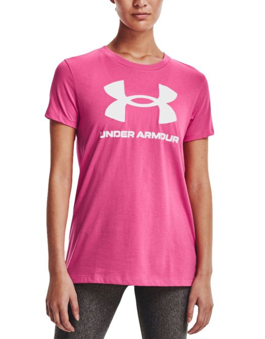 UNDER ARMOUR Sportstyle Logo Tee Pink/White