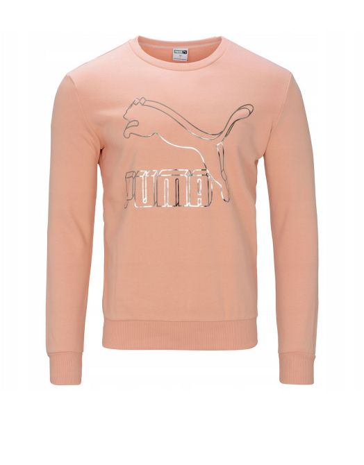 PUMA Classics Logo Crew Neck Blouse Peach