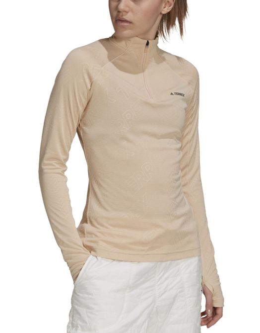 ADIDAS Terrex Tracerocker 1/2 Zip Long Sleeve Tee Beige