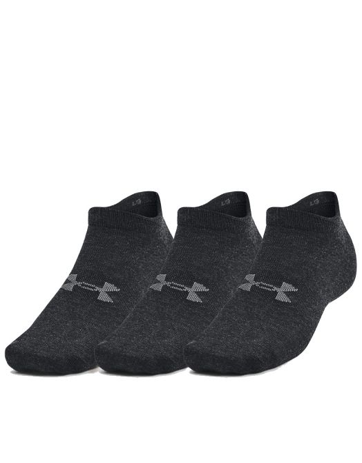 UNDER ARMOUR 3-pack Essential No Show Socks Graphite