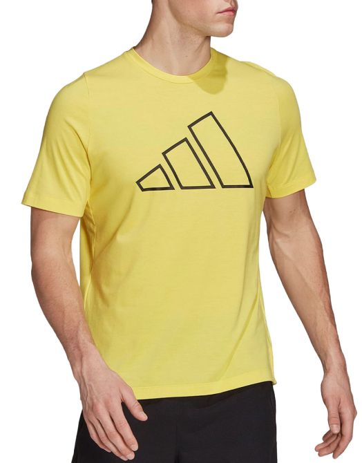 ADIDAS Train Icons 3-Bar Training Tee Yellow