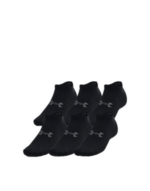 UNDER ARMOUR 6-Packs Essential No Show Socks Black