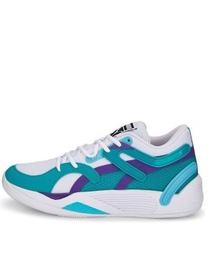 PUMA Trc Blaze Court Basketball Shoes White/Deep Aqua