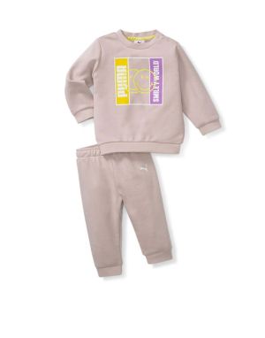 PUMA x Smiley World Minicat Crew Jogger Set Pink