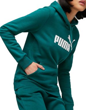 PUMA Essentials Logo Fleece Hoodie Green